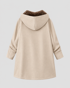 Women's Fleece Lined Hooded Longline Jacket with Zip Front
