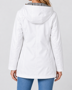 Women's Waterproof Windproof Hooded Rain Coat with Zip Front and Pockets