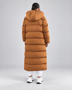Women's Maxi Puffer Coat with Sherpa Lined Hood and Zip Front
