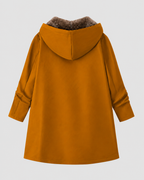 Women's Fleece Lined Hooded Longline Jacket with Zip Front