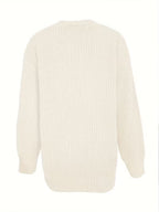 Women's Oversized V-Neck Cardigan with Button Front
