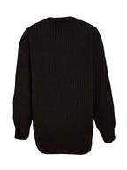 Women's Oversized V-Neck Cardigan with Button Front