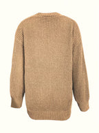 Women's Oversized V-Neck Cardigan with Button Front
