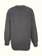 Women's Oversized V-Neck Cardigan with Button Front