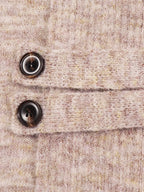 Women's Longline Knit Cardigan with Shawl Collar and Button Tabs