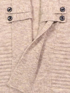 Women's Longline Knit Cardigan with Shawl Collar and Button Tabs