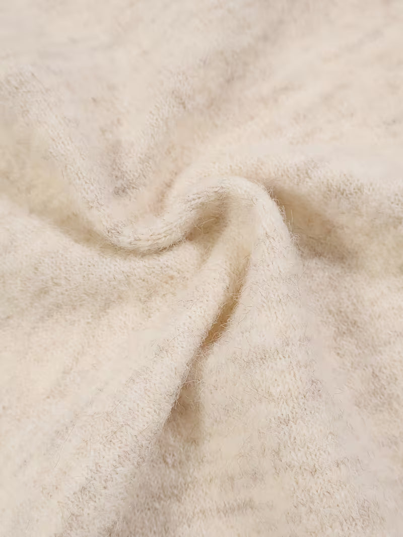 Women's Longline Knit Cardigan with Shawl Collar and Button Tabs