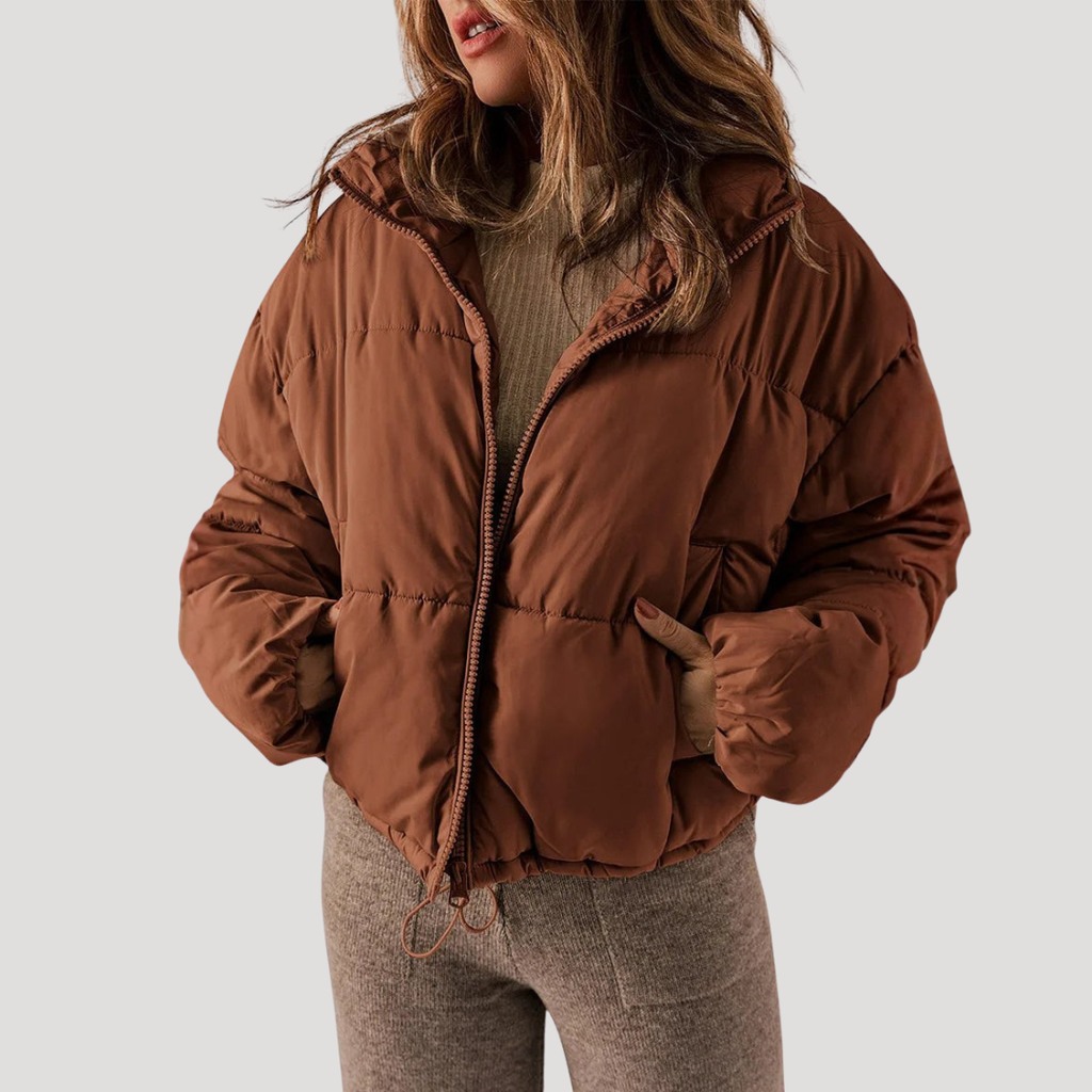 Women's Oversized Padded Puffer Jacket with Zip Front