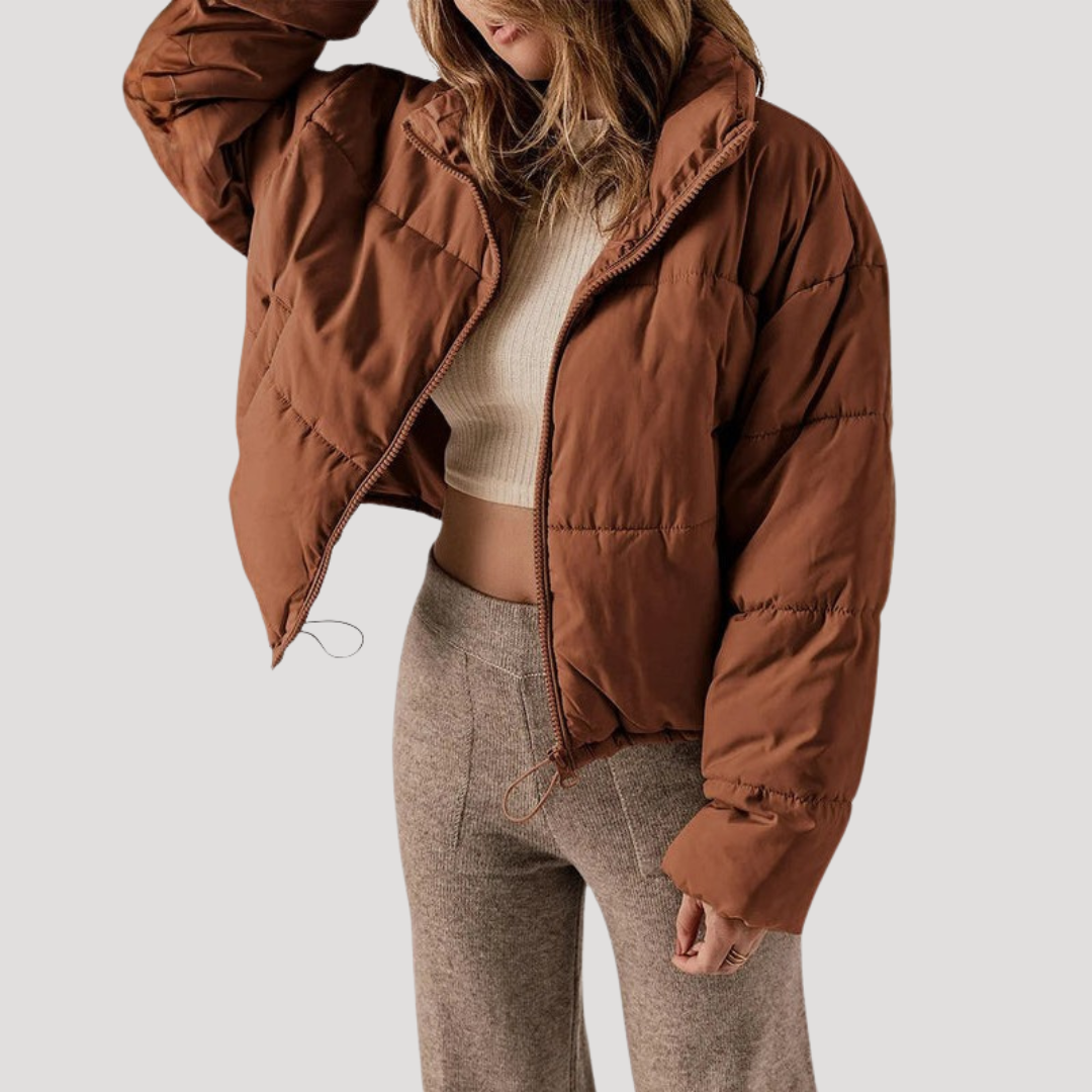 Women's Oversized Padded Puffer Jacket with Zip Front