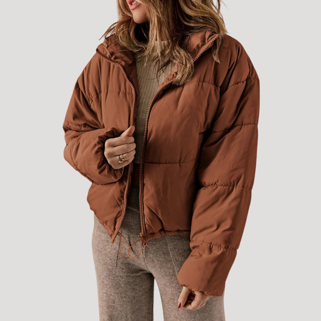 Women's Oversized Padded Puffer Jacket with Zip Front