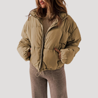 Women's Oversized Padded Puffer Jacket with Zip Front