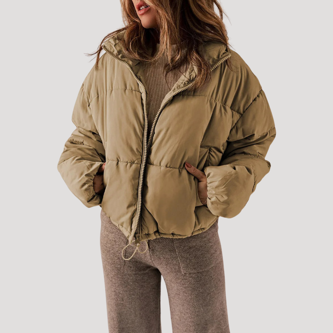 Women's Oversized Padded Puffer Jacket with Zip Front