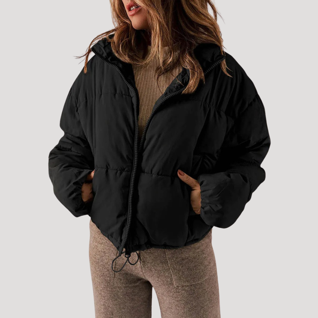 Women's Oversized Padded Puffer Jacket with Zip Front