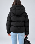 Women's Oversized Hooded Padded Puffer Jacket with Zip Front