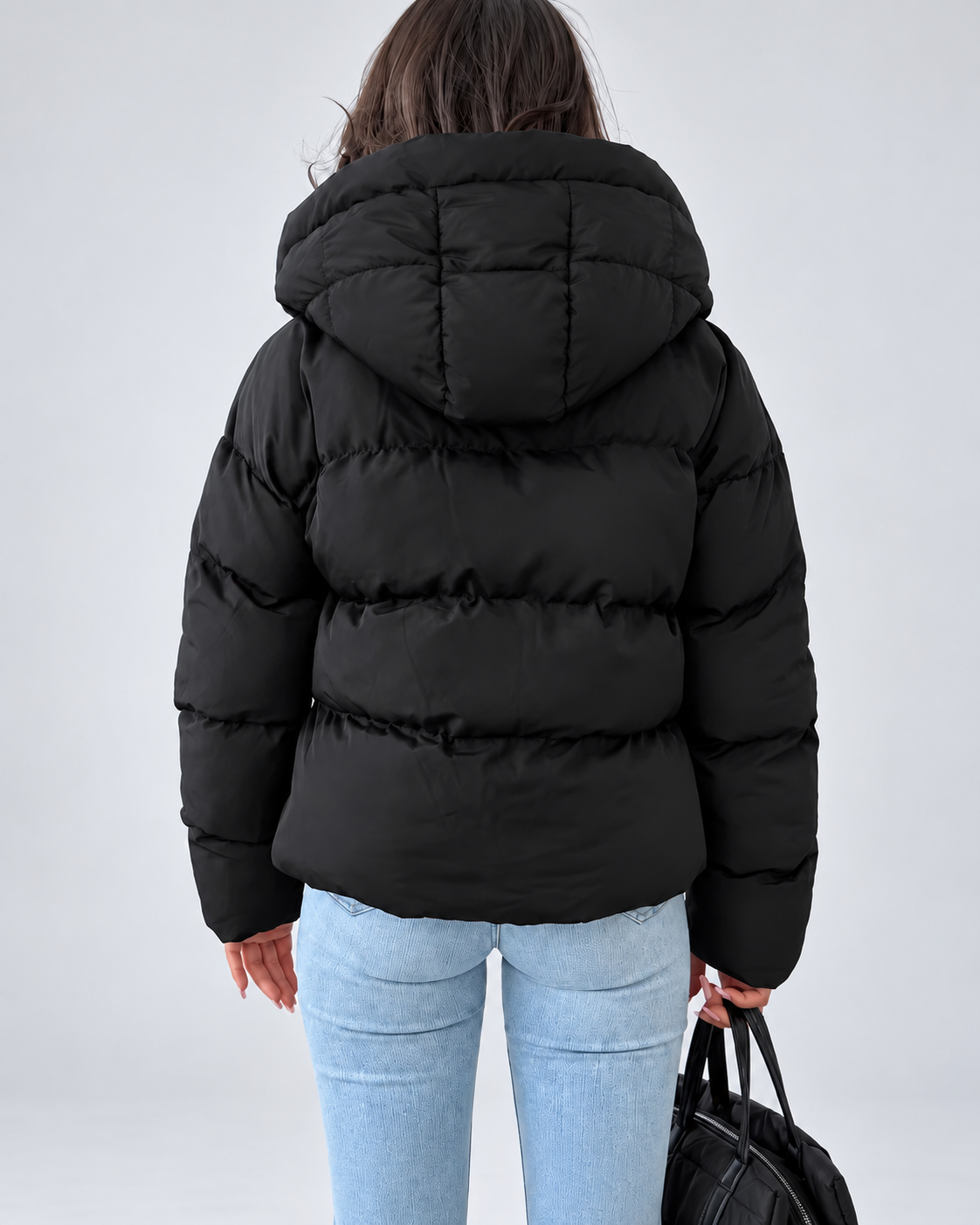 Women's Oversized Hooded Padded Puffer Jacket with Zip Front