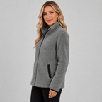 Women's Teddy Fleece Jacket with Stand Collar and Pockets