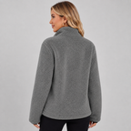 Women's Teddy Fleece Jacket with Stand Collar and Pockets