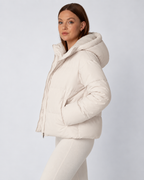 Women's Padded Hooded Puffer Jacket with Fleece Lining and Pockets
