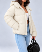 Women's Oversized Hooded Padded Puffer Jacket with Zip Front