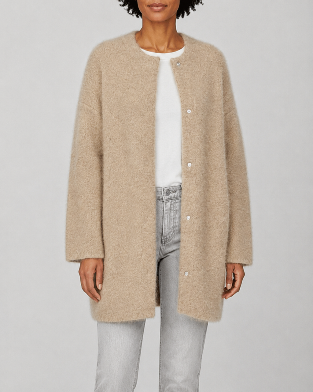 Women's Longline Button Front Knit Cardigan