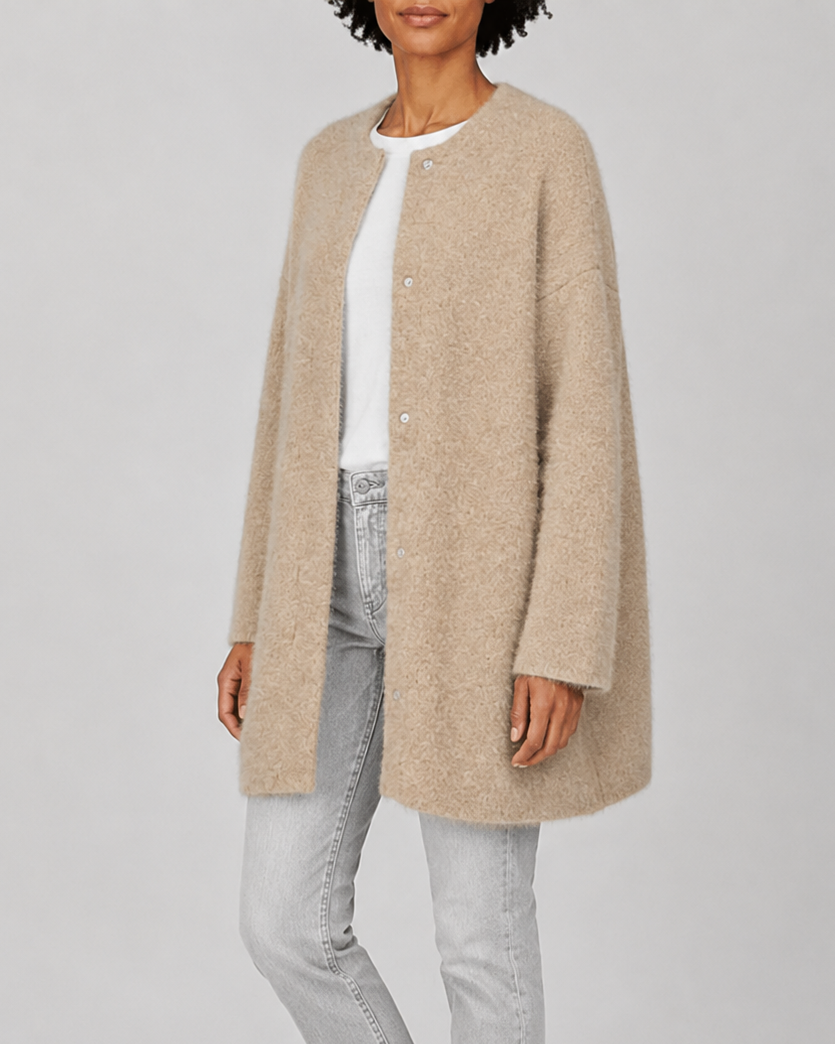 Women's Longline Button Front Knit Cardigan
