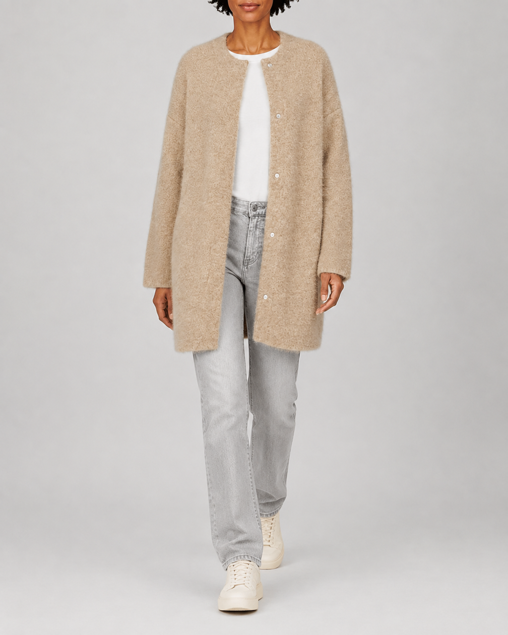 Women's Longline Button Front Knit Cardigan