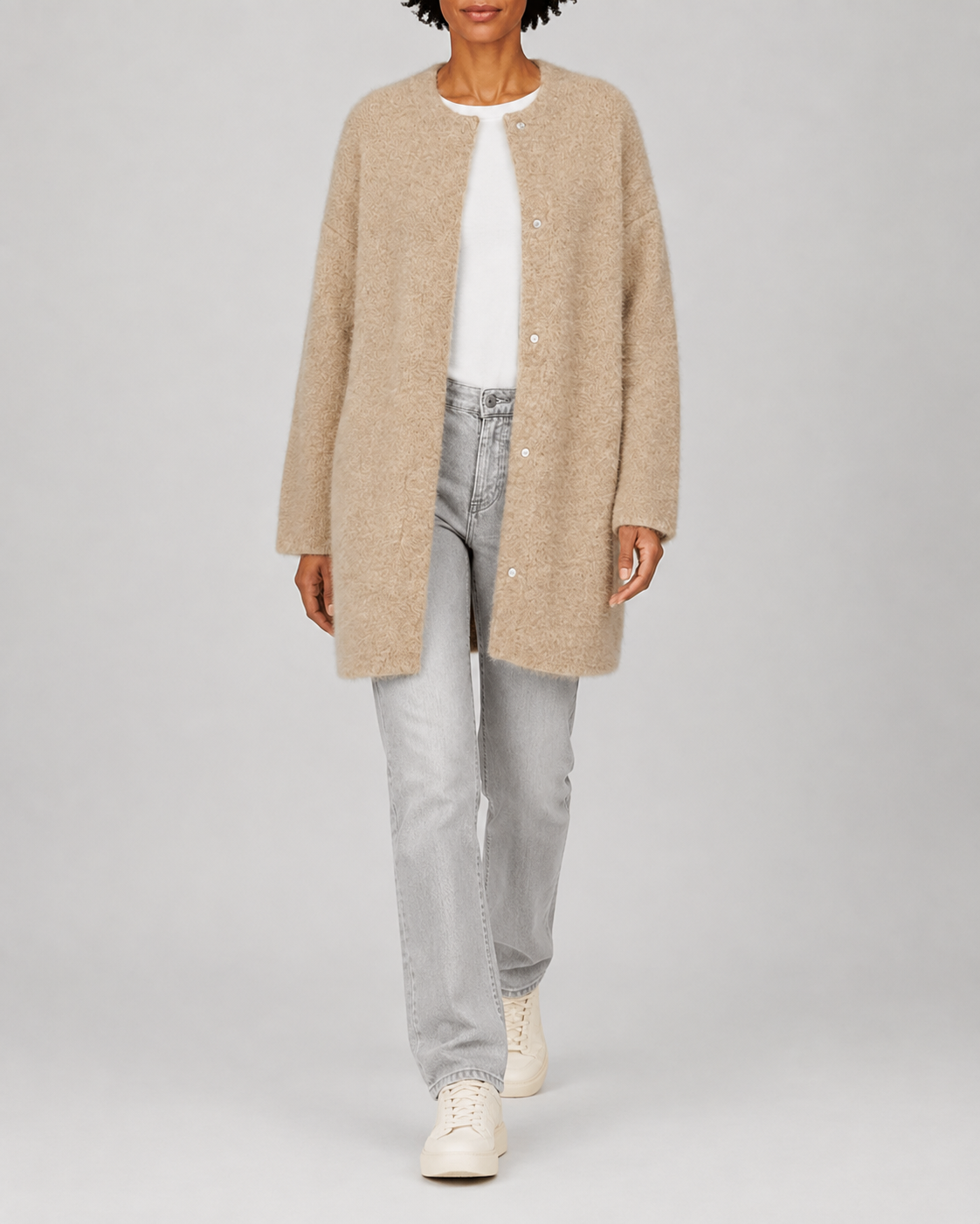 Women's Longline Button Front Knit Cardigan