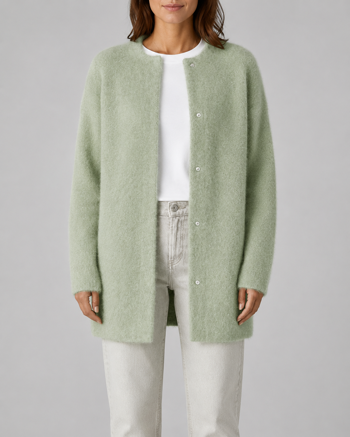 Women's Longline Button Front Knit Cardigan