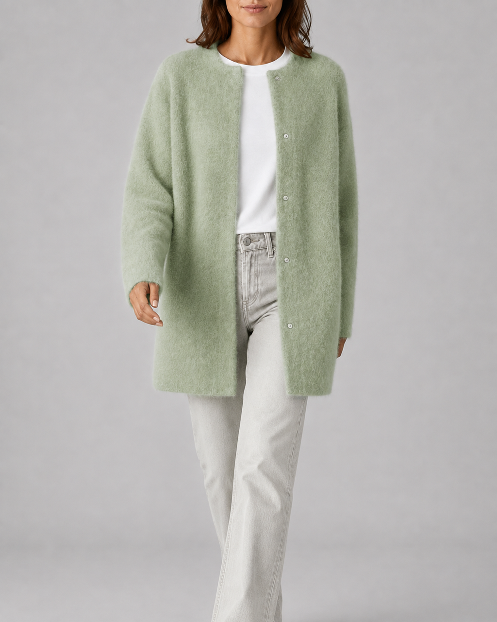 Women's Longline Button Front Knit Cardigan