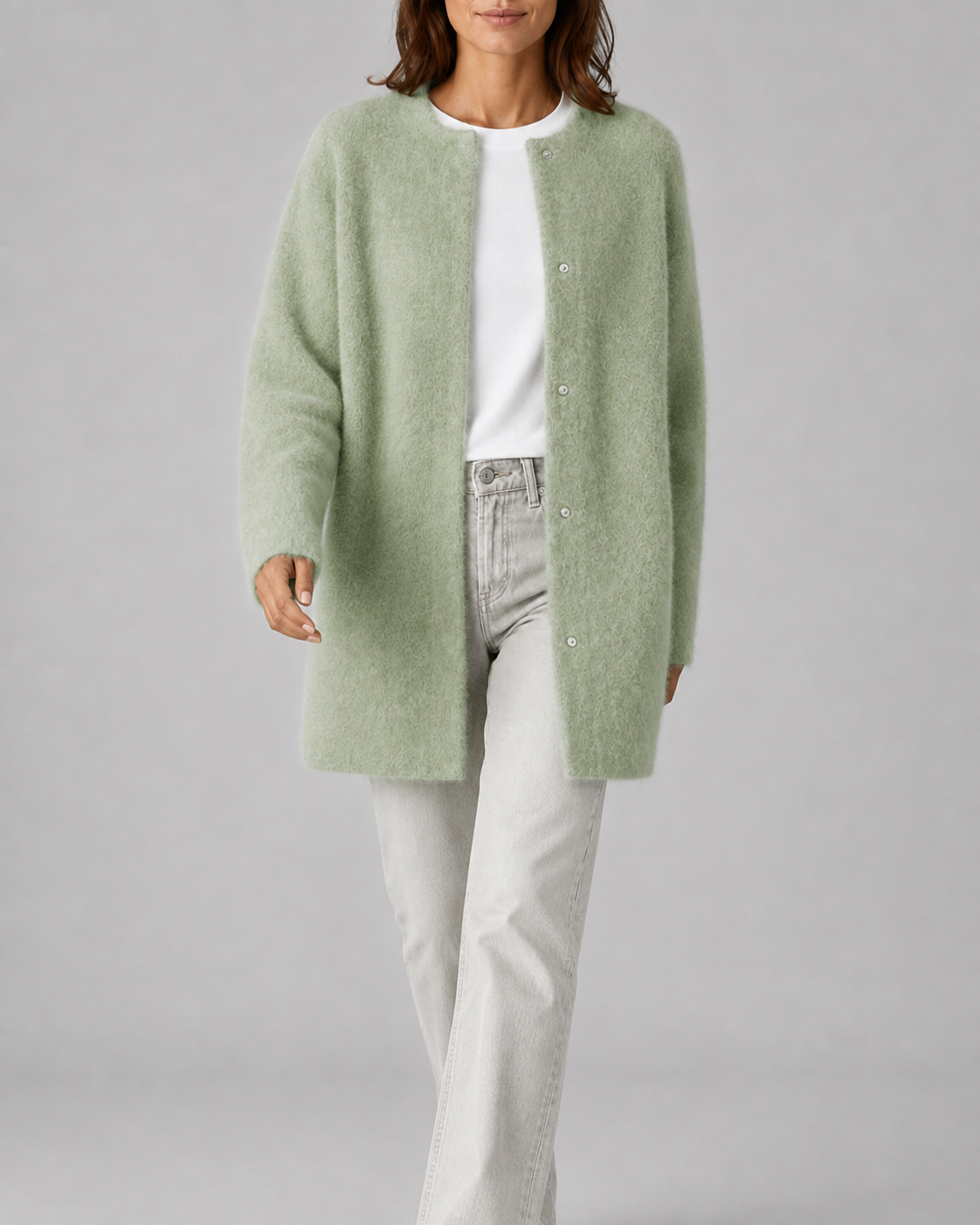 Women's Longline Button Front Knit Cardigan