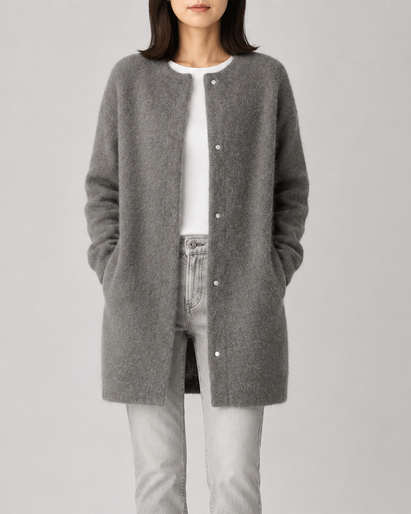Women's Longline Button Front Knit Cardigan