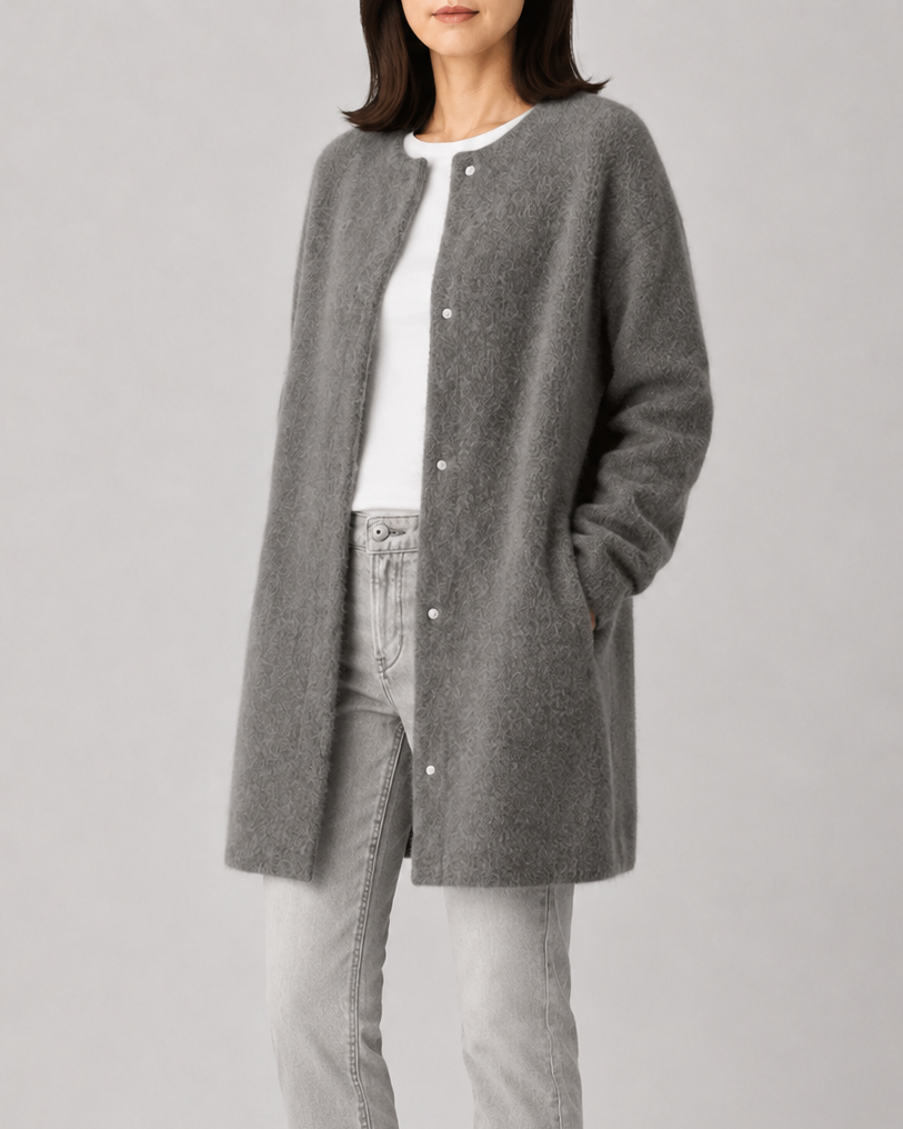 Women's Longline Button Front Knit Cardigan
