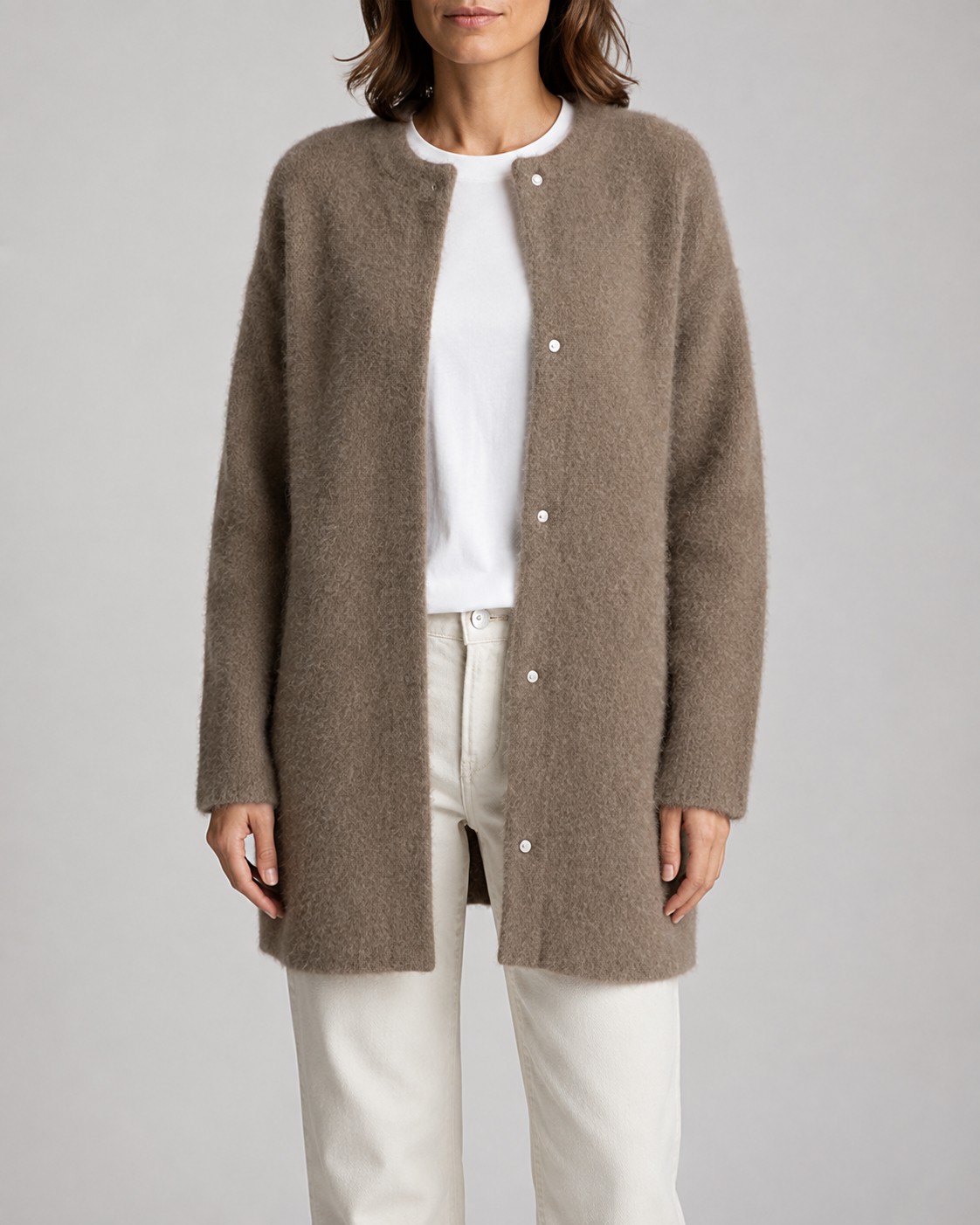 Women's Longline Button Front Knit Cardigan