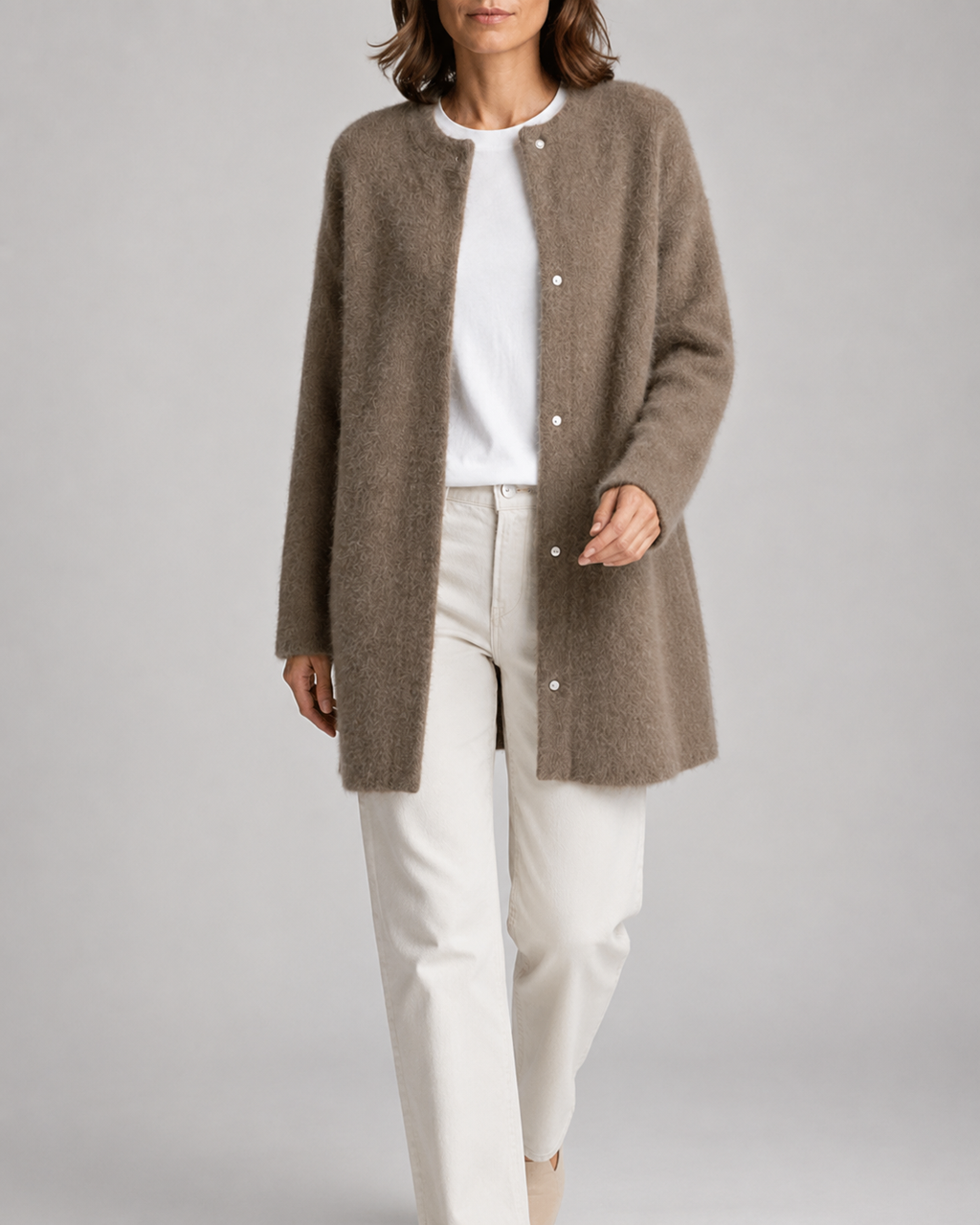 Women's Longline Button Front Knit Cardigan