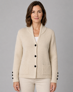Women's Button Front Knit Cardigan with Shawl Collar and Pockets