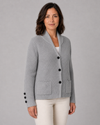 Women's Button Front Knit Cardigan with Shawl Collar and Pockets