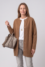 Women's Brushed Knit Longline Cardigan with Button Front