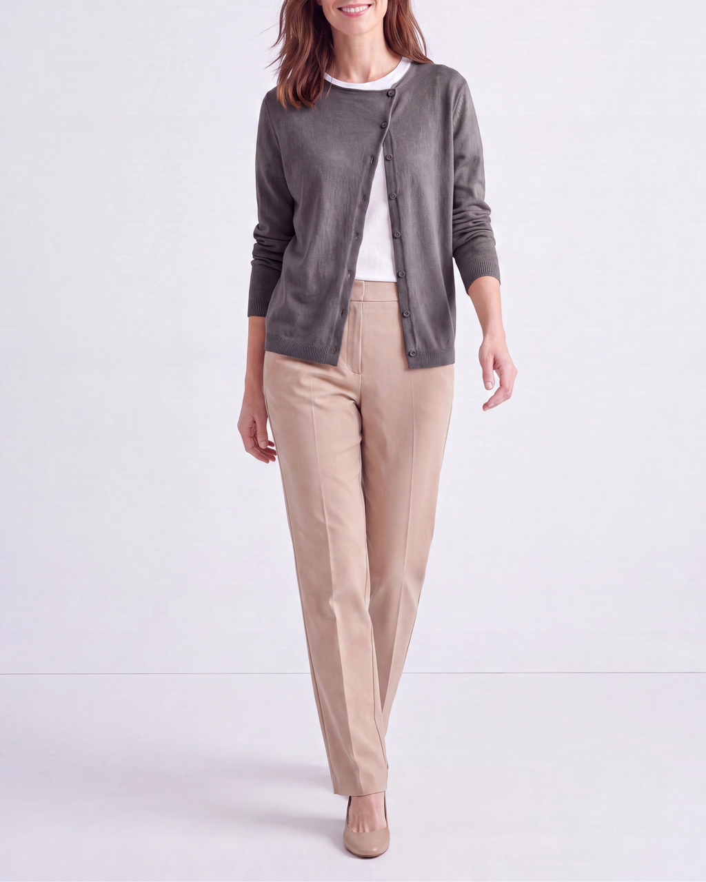 Women's Fitted V Neck Button Up Knit Cardigan