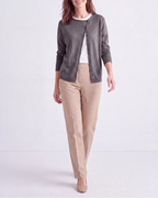 Women's Fitted V Neck Button Up Knit Cardigan