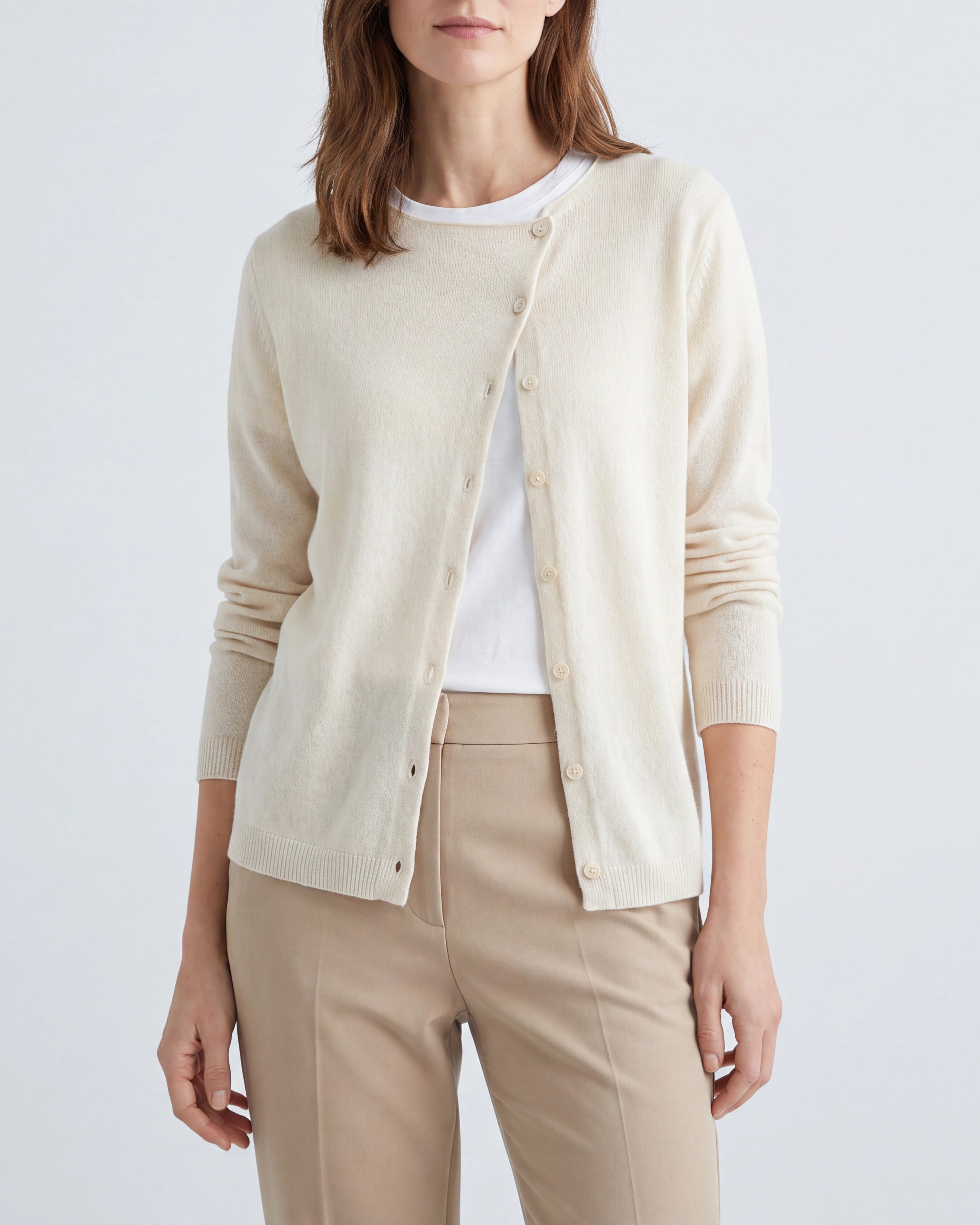 Women's Fitted V Neck Button Up Knit Cardigan