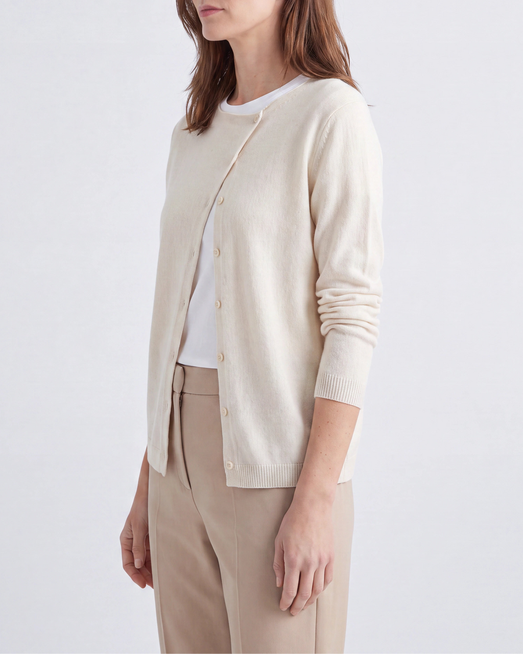 Women's Fitted V Neck Button Up Knit Cardigan
