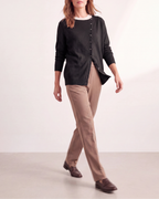 Women's Fitted V Neck Button Up Knit Cardigan
