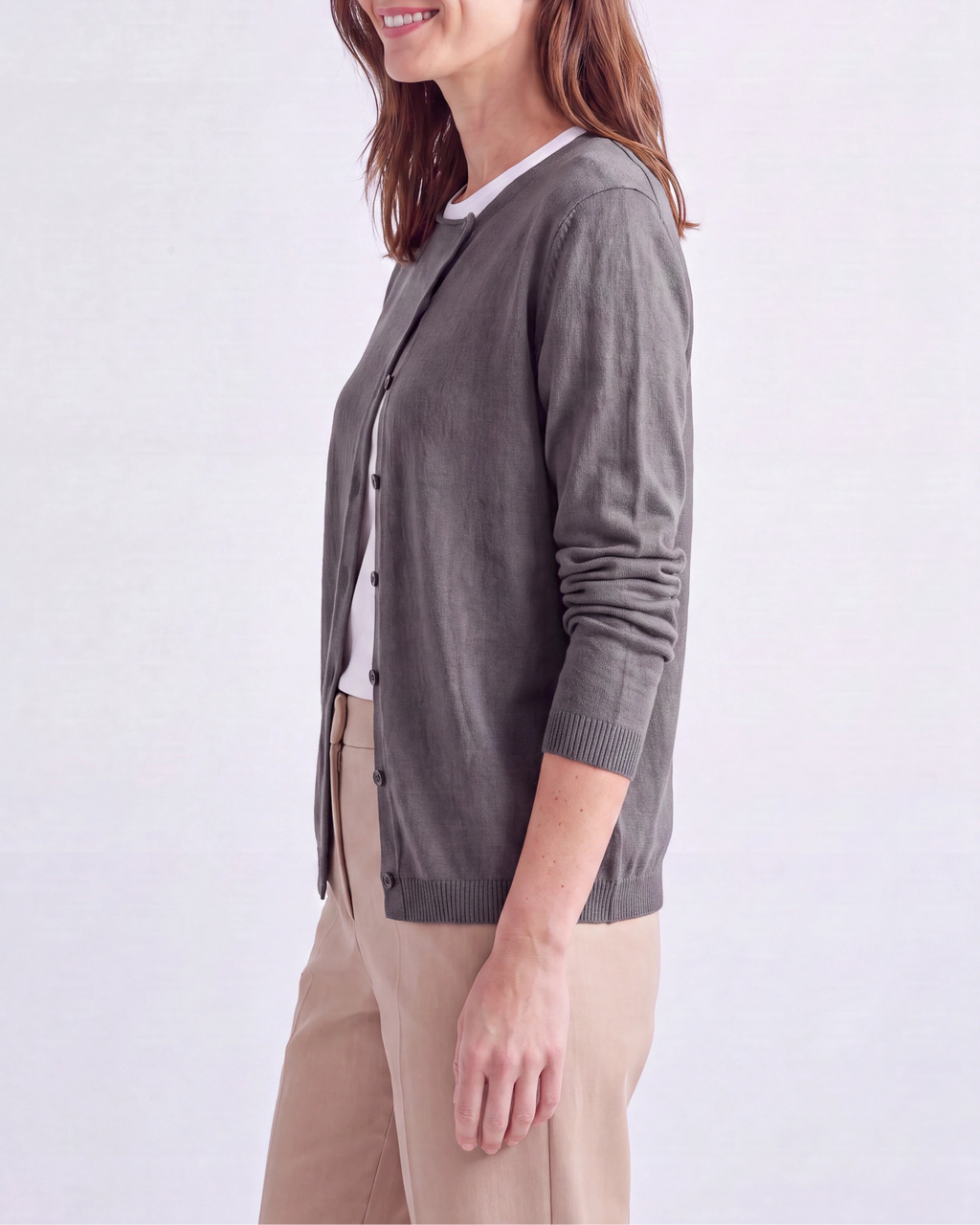 Women's Fitted V Neck Button Up Knit Cardigan