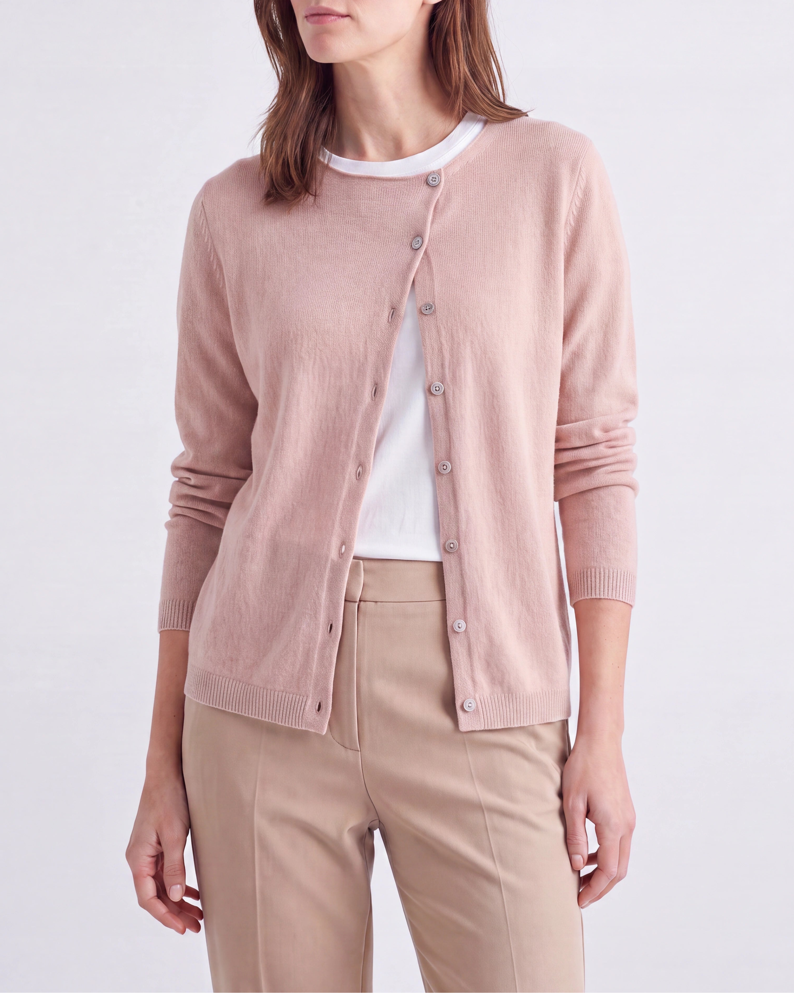 Women's Fitted V Neck Button Up Knit Cardigan