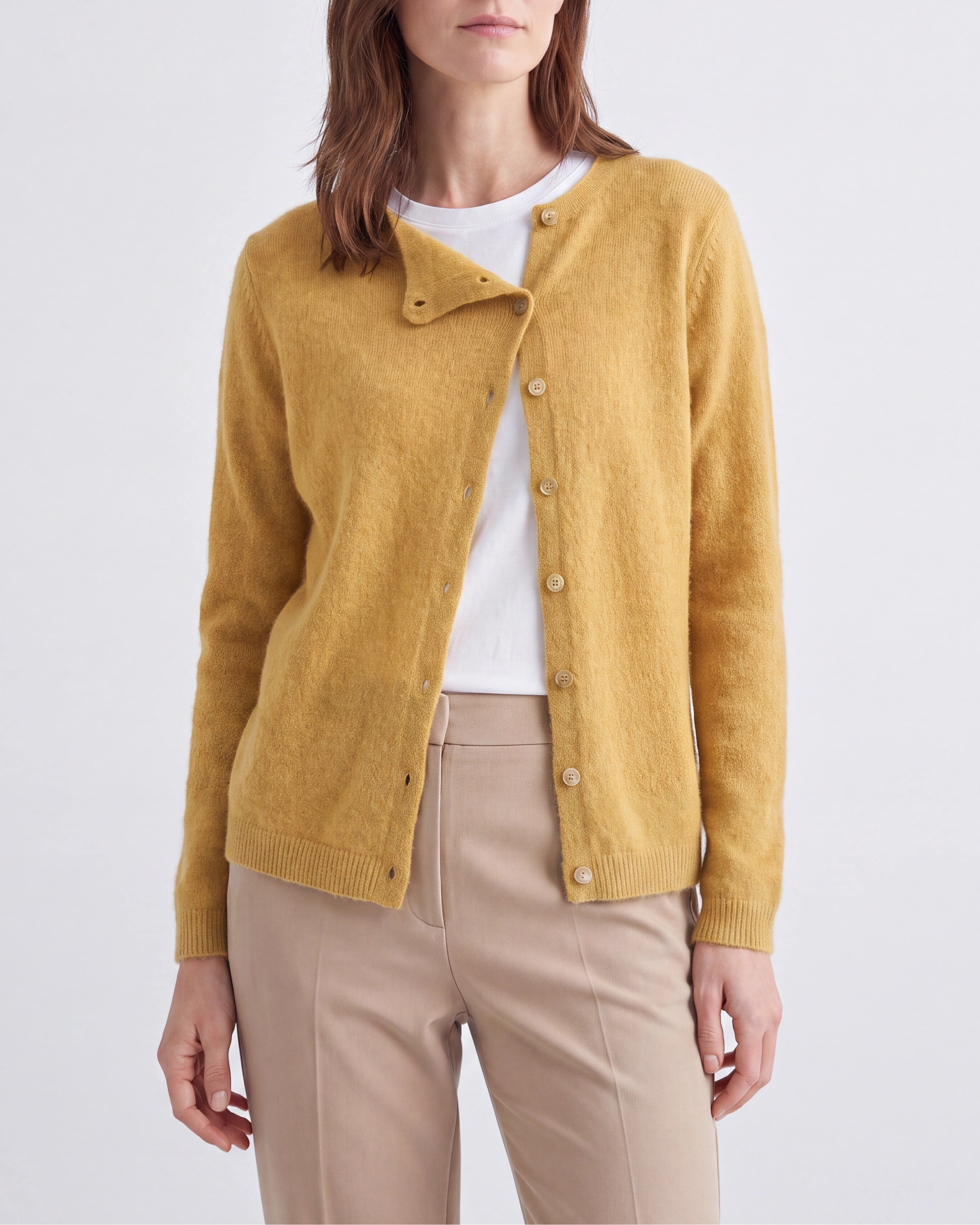 Women's Fitted V Neck Button Up Knit Cardigan