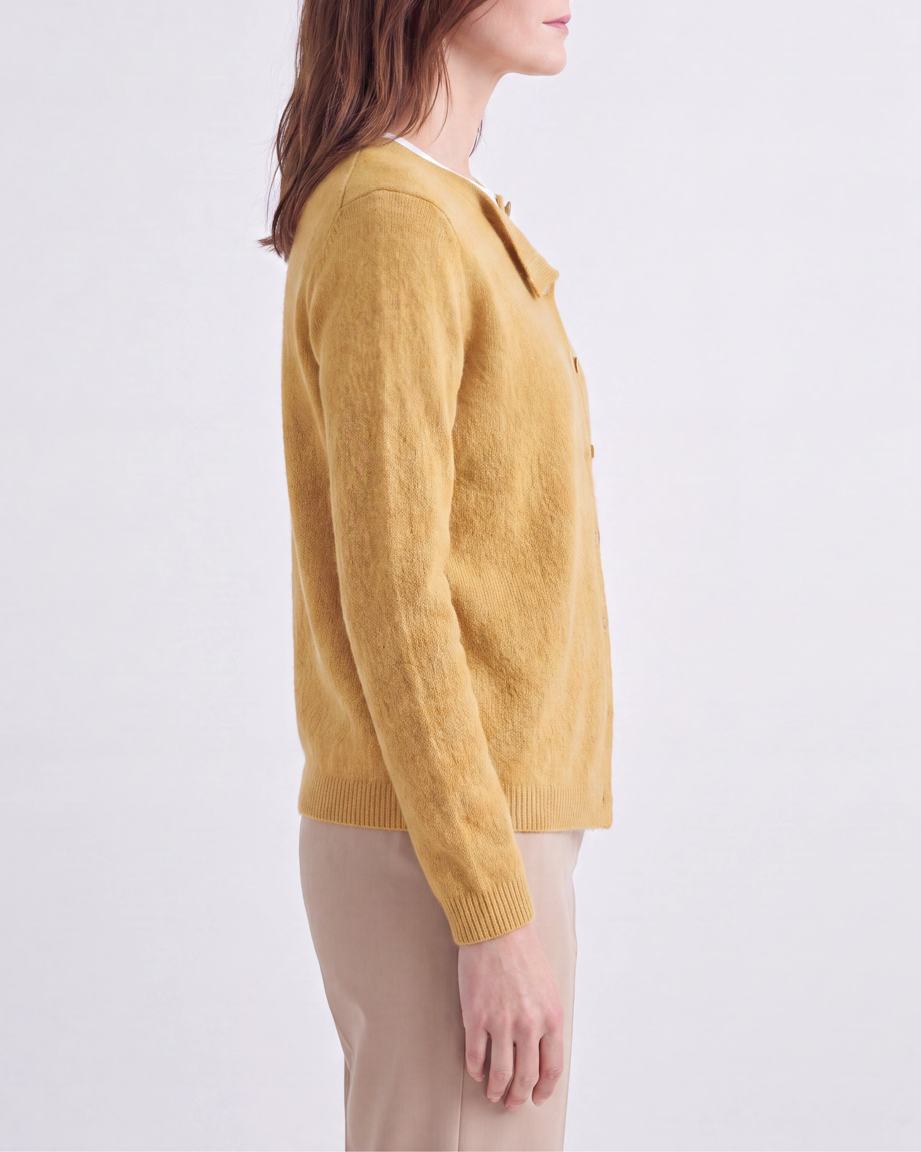 Women's Fitted V Neck Button Up Knit Cardigan