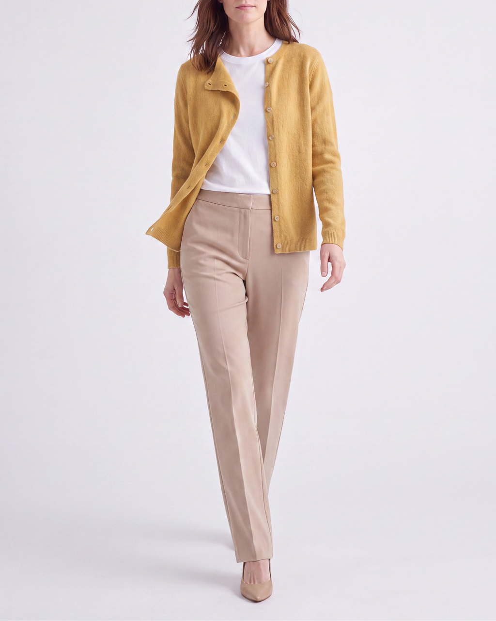 Women's Fitted V Neck Button Up Knit Cardigan