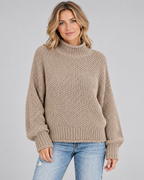 Women's Chunky Turtleneck Knit Jumper with Drop Shoulders