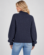 Women's Chunky Turtleneck Knit Jumper with Drop Shoulders