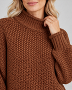 Women's Chunky Turtleneck Knit Jumper with Drop Shoulders